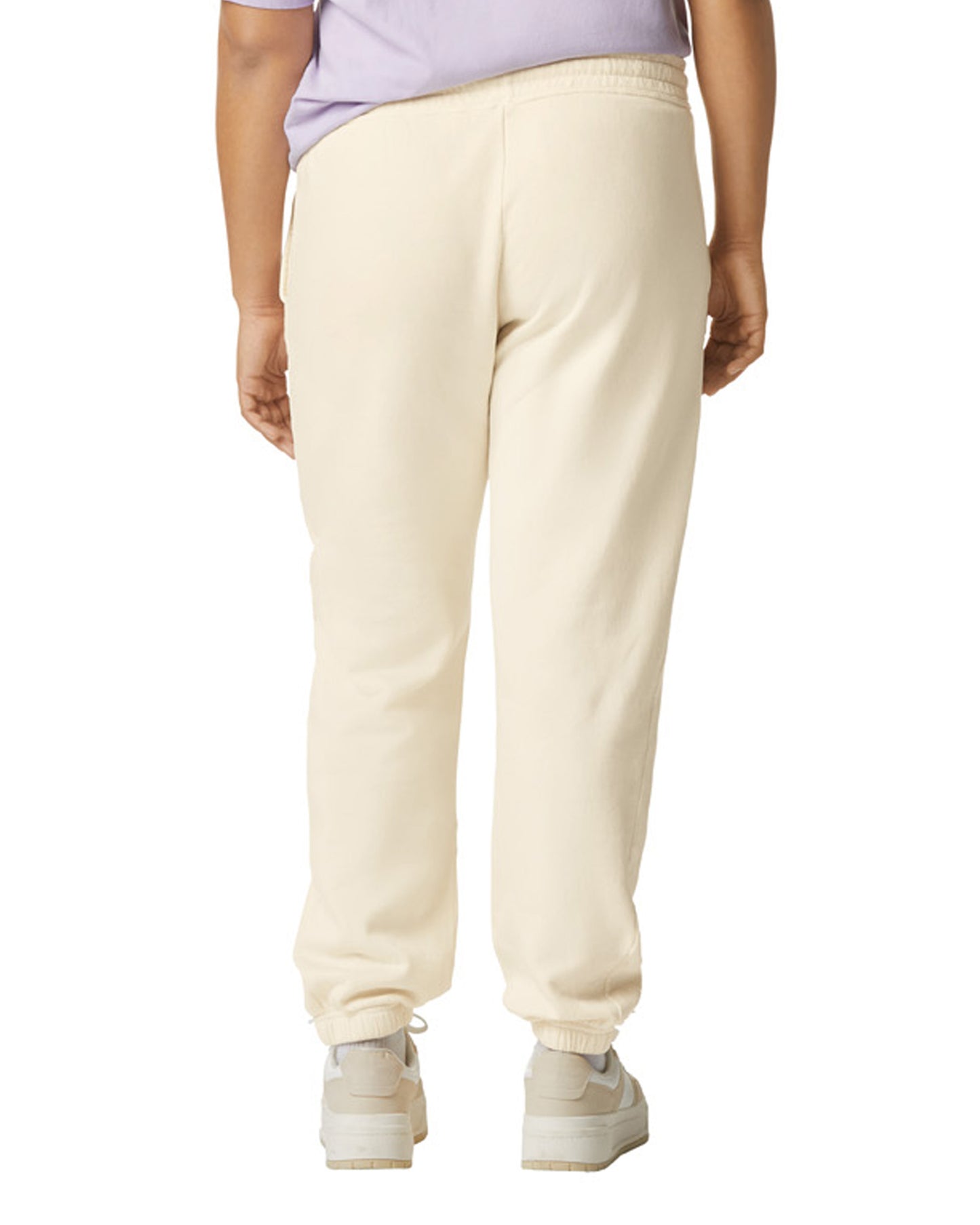 Back view of ivory coloured Comfort Colors 1469 Lightweight Sweatpants on white background