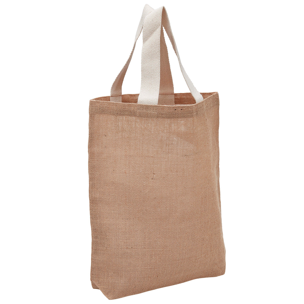 Natural coloured Jute Tote bag with natural coloured canvas handles