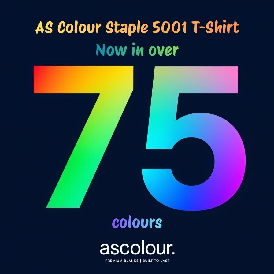 Square image for AS Colour 5001 t-shirt made of 75 colours